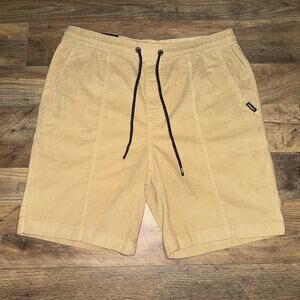 Tony Hawk Shorts Mens Medium Khaki Tan Drawstring Casual Skate Streetwear Patch